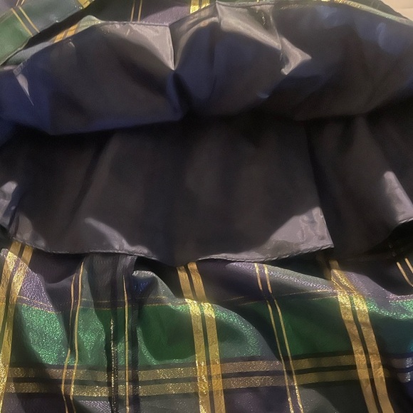 Bonnie Jean Girls (12) Navy Plaid Hi-Low Party Dress with Matching Doll Dress - Picture 10 of 15